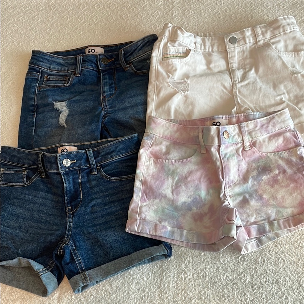 SO Kids Denim and Tie-Dye Shorts Set